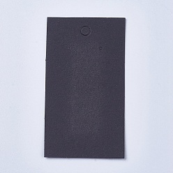 Black Paper Display Cards, Used For Earrings, Rectangle, Black, 90x50x0.1mm, Hole: 1~5mm