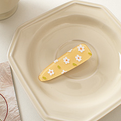 7# yellow background small white flower Милая мультяшная акриловая заколка для волос с заколкой-цветком - боковая заколка, прекрасный, челка.