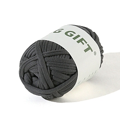 Gray Polyester Cloth Yarn, For Hand Knitting Thick Thread, Crochet Cloth Yarn, Gray, 5mm, about 32.81 Yards(30m)/Skein