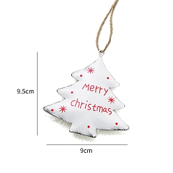 Рождественская елка Рождественские украшения из железного кулона, Рождественская елка из пеньковой веревки, подвесные украшения, рождественская елка, 95x90 мм