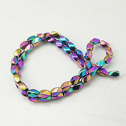 Colorful Magnetic Synthetic Hematite Beads Strands, Color Plated, Twist, Colorful, 8x4.5x5mm, Hole: 1mm