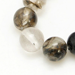 Black Black Watermelon Stone Glass Beads Strands, Round, 8mm, Hole: 1mm, about 49pcs/strand, 15.5 inch