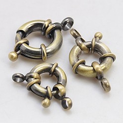 Antique Bronze Brass Spring Ring Clasps, Lead Free, Cadmium Free and Nickel Free, Antique Bronze, 13x3mm, Hole: 3mm