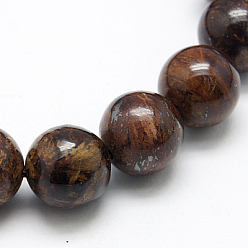 Bronzite Natural Bronzite Beads Strands, Round, 8mm, Hole: 1mm, about 45~48pcs/strand, 15.2 inch