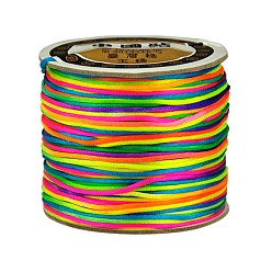 Разноцветный Нейлоновая нить, гремучий атласный шнур, красочный, 1 мм, 80 ярдов / рулон
