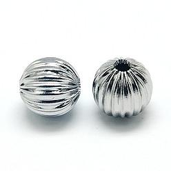 304 Stainless Steel 304 Stainless Steel Corrugated Beads, Round, 12mm, Hole: 2.5mm