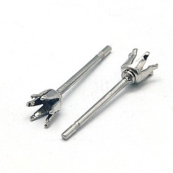 Stainless Steel Color 304 Stainless Steel Stud Earring Findings, Stainless Steel Color, 14x5mm, Pin: 0.8mm