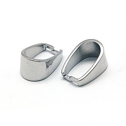 Stainless Steel Color 304 Stainless Steel Snap on Bails, Stainless Steel Color, 13x7mm, Pin: 1mm