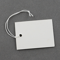 White Paper Price Cards, Can be tied on the products, Rectangle, White, 40x30x0.3mm