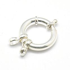 Silver Sterling Silver Spring Rings Clasps, Silver, 24.5x18x3.5mm, Hole: 3mm
