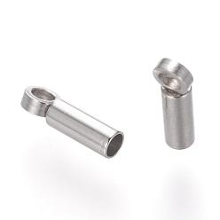 Stainless Steel Color 201 Stainless Steel Cord Ends, End Caps, Tube, Stainless Steel Color, 7x2mm, Hole: 1.5mm, Inner Diameter: 1mm