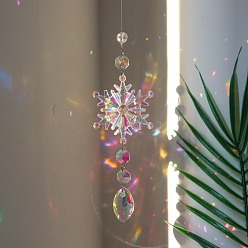 AB color snowflake-horse eye Christmas AB Color Snowflake Crystal Sun Catcher Icicle Pendant Window Christmas Tree Decoration
