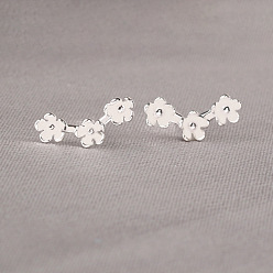 Flower 925 Sterling Silver Stud Earrings, Flower, 5mm