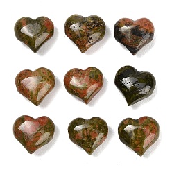 Unakite Natural Unakite Beads, Heart, 13~14x14~15x8~9mm, Hole: 1.6~1.8mm