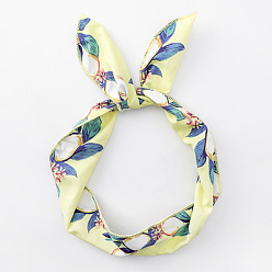 Yellow headband Lemon Tree Leaf Print Wide Headband with Fruit Wire Bunny Ears Bow Cross Hair Hoop Tie Hair Accessories