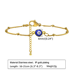 BR-1287 Stainless Steel Heart Round Pendant Zirconia 18K Gold Color Bracelet Fashion Jewelry