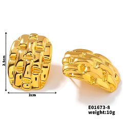 Oval Модные 304 серьги-гвоздики из нержавеющей стали, золотые, овальные, 29x20 мм