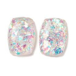 Clear Resin Imitation Opal Cabochons, Flat Back Rectangle, Clear, 11.5x8x2.5mm