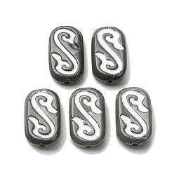 Черный Бусины лэмпворк , овал с амулетом, чёрные, 20x12x6~7 мм, отверстие : 1.2~1.4 мм