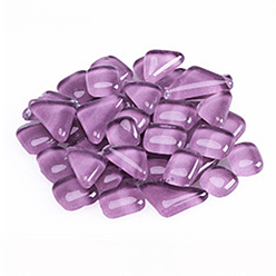 Сливовый Прозрачные стеклянные кабошоны, мозаичные плитки, для украшения дома или поделок, треугольник и квадрат, слива, площади: 12x12x4 mm, Треугольник: 13x23x4.8 мм, 640 шт / 1000 г