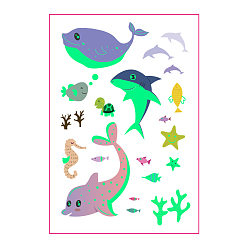 Others Ocean Theme Pattern Luminous Removable Temporary Water Proof Tattoos Paper Stickers, Ocean Themed Pattern, 11x7.5cm