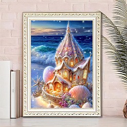 Pink Castle DIY Diamond Painting Kit, Including Resin Rhinestones Bag, Diamond Sticky Pen, Tray Plate and Glue Clay, Pink, 400x300mm