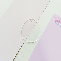 Clear Acrylic Disc Pendants, Acrylic Blanks, Egg Charm, Clear, 2mm