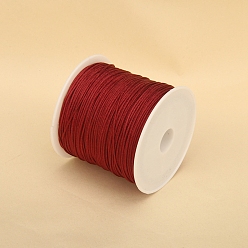 Dark Red 50M Nylon Thread, Chinese Knot Cord, for Jewelry Making, Dark Red, 0.8mm, about 54.68 Yards(50m)/Roll