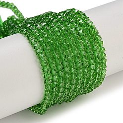 Зеленый лайм Стеклянные бусины с гальваническим покрытием , гальваническое покрытие, граненые, звезда, зеленый лайм, 3x4x4 мм, отверстие : 1 мм, около 98 шт / нитка, 12.60'' (32 см)