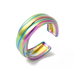 Rainbow Color Ионное покрытие (ip) 304 открытая манжета из нержавеющей стали для женщин, Радуга цветов, размер США 7 (17.4 мм)