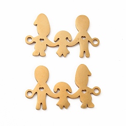 Golden 201 Stainless Steel Connector Charms, Family Links, Golden, 15x25x1mm, Hole: 1.6mm