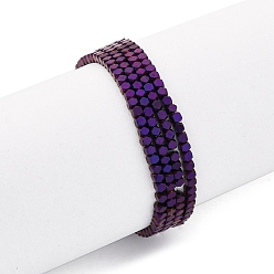 С Фиолетовым Покрытием Гальванические немагнитных гематит бисер пряди, граненые, кубические, с фиолетовым покрытием, 1.5x1.5x1.5 мм, отверстие : 0.5 мм, около 269~275 шт / нитка, 15.94'' (40.5 см)
