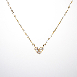White Golden Stainless Steel Heart Pendant Necklace for Women, White, 15.35 inch(39cm)