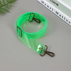 Spring Green Transparent TPO Bag Handles, with Metal Clasps, Spring Green, 150x2.5cm