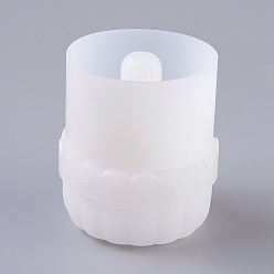 White Silicone Storage Box Molds, Resin Casting Molds, For UV Resin, Epoxy Resin Jewelry Making, Column, White, 81x50mm, 2pcs/set