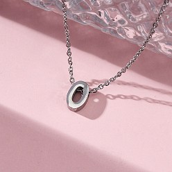 Letter O 304 подвесные из нержавеющей стали ожерелья, буквы, Письмо O, 15.94 дюйм(40.5см)~16.14 дюйм(41см)+54мм удлинитель, буквы: 10x7x4 мм.