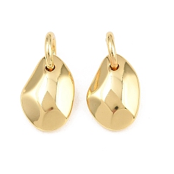 Real 18K Gold Plated Brass Pendants, Irregular Oval Charms, Rack Plating, Long-Lasting Plated, Lead Free & Cadmium Free, Real 18K Gold Plated, 16.5x11x5.5mm, Hole: 5mm