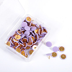 Сливовый Пластиковые кнопки, Маркировочные булавки, для фото стены, карты, доска объявлений или пробковые доски, слива, 10x10 мм, Около 100 шт / коробка