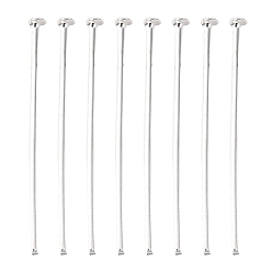 Серебро Железные штыри с плоской головкой, серебряный цвет гальваническим, без кадмия и без свинца, 30x0.75~0.8 мм, Около 673 шт / 100 г