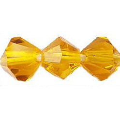 Yellow Crystal Glass Beads Strands, Faceted, Rondelle, Yellow, 3x2.5mm, Hole: 0.5mm, about 164~170pcs/strand, 16 inch