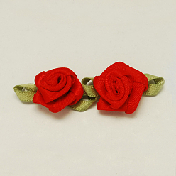 Red Handmade Woven Costume Accessories, Flower, Red, 15x24x7mm