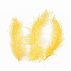 Gold Turkey Feather Costume Accessories, Dyed, Gold, 123~155x35~53x1mm