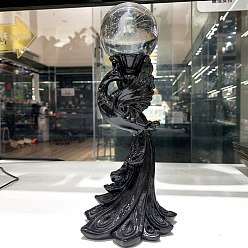 Черный Украшения для пьедестала из скульптуры феникса, держатель хрустального шара, для домашнего офисного стола, чёрные, 102x110x185 мм