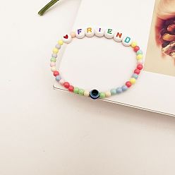 6 Colorful Beaded Bracelet for Kids - Devil's Eye Bohemian DIY Handmade Mi Band 4 Strap