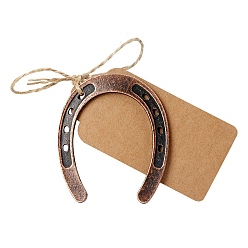 Peru Alloy Guests Lucky Horseshoes, with Kraft Paper Gift Tags for Rustic Birthday Party Decorations, Peru, 70x60mm