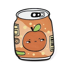 Drink Забавная брошь-булавка из цинкового сплава с рисунком, нанесенным методом запекания, для рюкзака и одежды., песчаный коричневый, апельсиновая сода, 31x23.5 мм