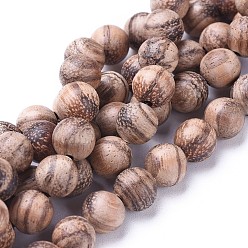 Rosy Brown Natural Eaglewood Beads Strands, Round, Rosy Brown, 6mm, Hole: 1mm, about 64pcs/strand, 15.7 inch(40cm)