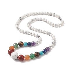 Mixed Stone Natural & Synthetic Mixed Gemstone Graduated Beaded Necklace for Women, 21.61 inch(54.9cm)