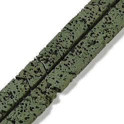 Dark Olive Green Synthetic Lava Rock Dyed Beads Strands, Arrow, Dark Olive Green, 8~9x6~6.5x2.5mm, Hole: 0.7mm, about 54pcs/strand, 14.92''(37.9cm)