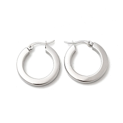 Нержавеющая Сталь Цвет Серьги из 201 нержавеющей стали, с 304 штифтов из нержавеющей стали, цвет нержавеющей стали, 26x25x4 мм